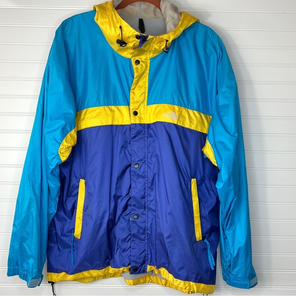 The North Face Vintage 80s Pullover  Jacket Windbreaker Hooded Tri-Color Sz XL